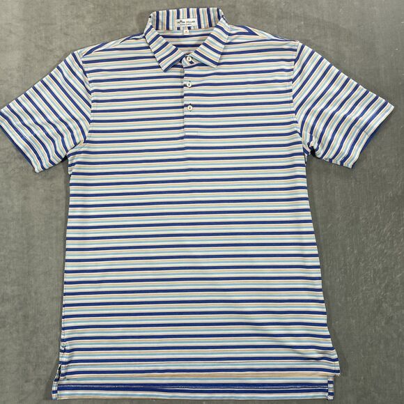 Peter Millar Other - Peter Millar Summer Comfort Shirt Mens Medium Blue White Green Striped Polo